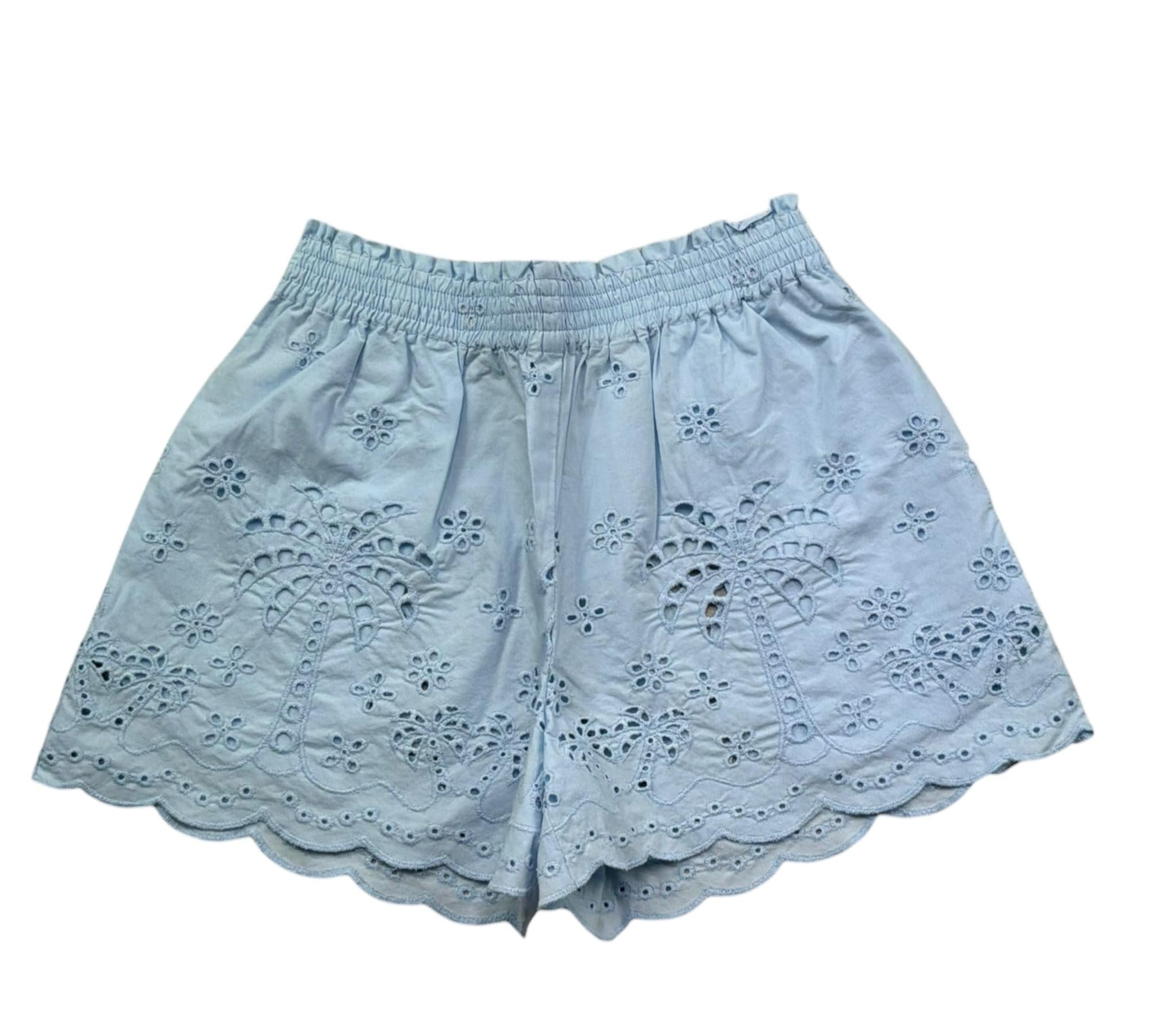 Saint Barth Short Fantasia Quadretti con Elastico In Vita per Bambina MEAVE AZZURRO SAINT BARTH 