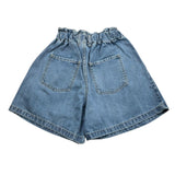 Marc Ellis Short In Denim Tinta Unia con Elastico In Vita per Bambina JMJSO16947 AZZURRO MARC ELLIS 