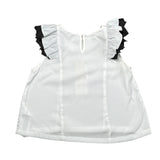 Alice Pi Camicia Tinta Unita con Profli In Contrasto per Bambina 2517 BIANCO ALICE PI 