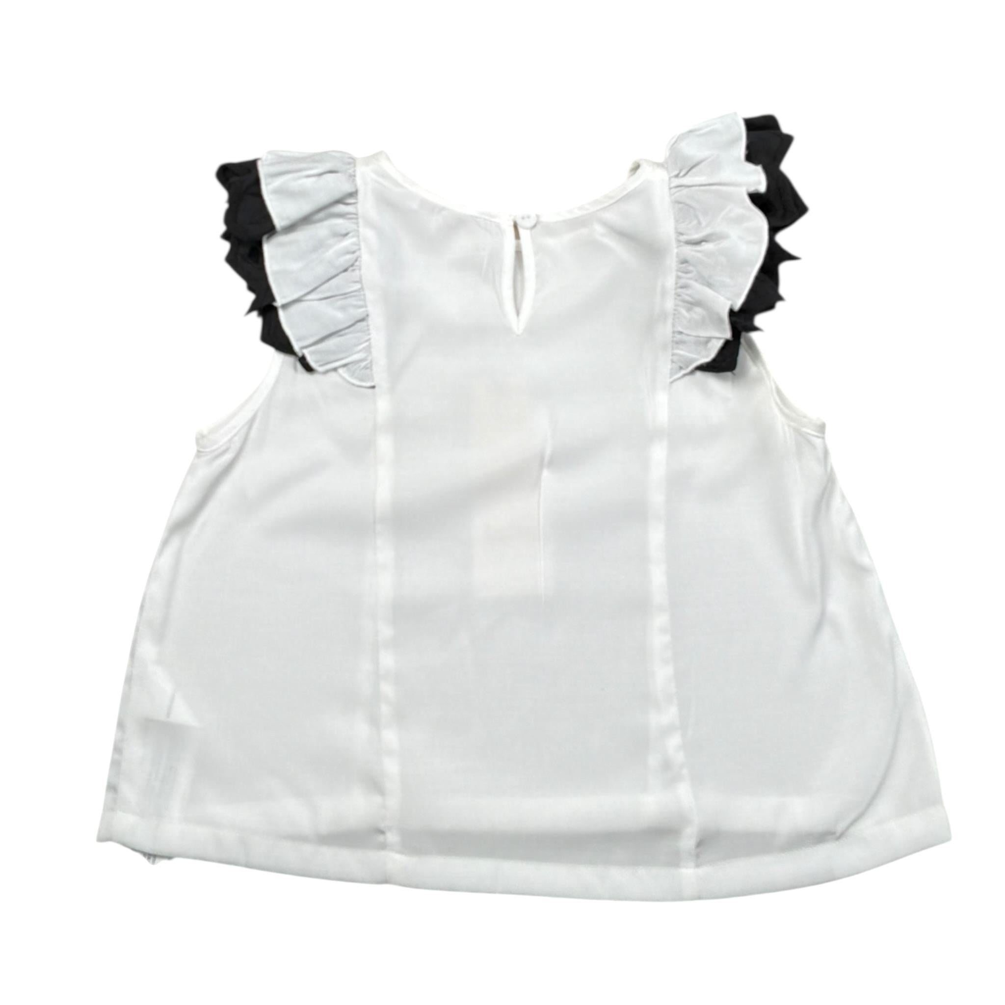 Alice Pi Camicia Tinta Unita con Profli In Contrasto per Bambina 2517 BIANCO ALICE PI 