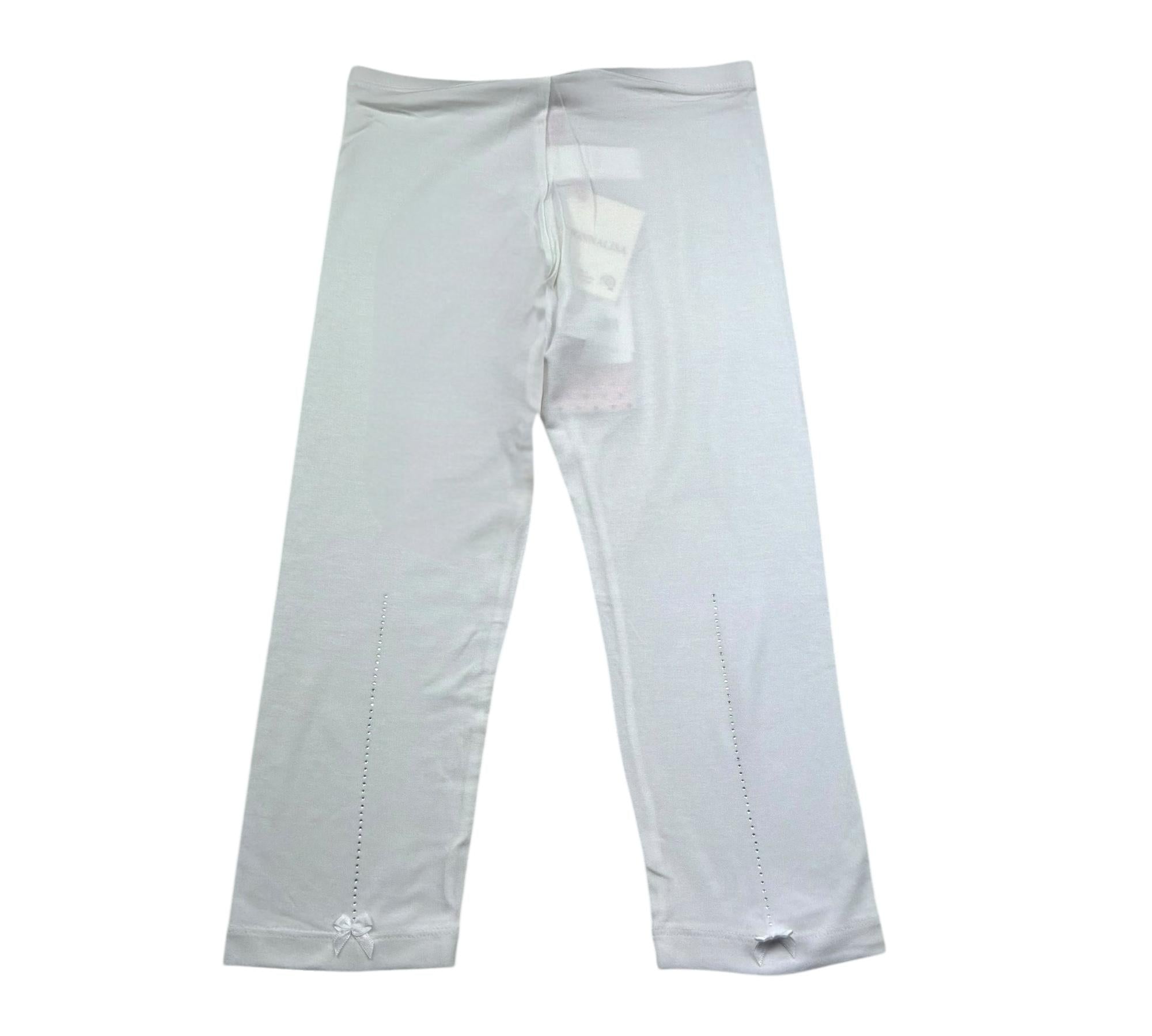 Monnalisa Leggins Tinta Unita con Strass per Bambina 117400AB BIANCO MONNALISA 