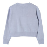 SIMONETTA maglia girocollo tinta unita con ricamo floreale Azzurro per Bambina SV9B10 AZZURRO SIMONETTA 