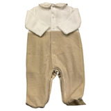 LE BEBE' tutina manica lunga bicolore in ciniglia Beige per Neonato LBB5097 BEIGE LE BEBE' 