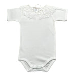 Seerose Completo 2 Pezzi Coulotte Tinta Unita con Tulle-Body per Neonata 362 BIANCO SEEROSE 