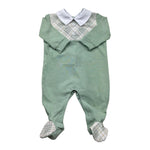 Isabel & Martinez Tutina Manical Unga Tinta Unita con Colletto per Neonato IM25N471 VERDE ISABEL & MARTINEZ 