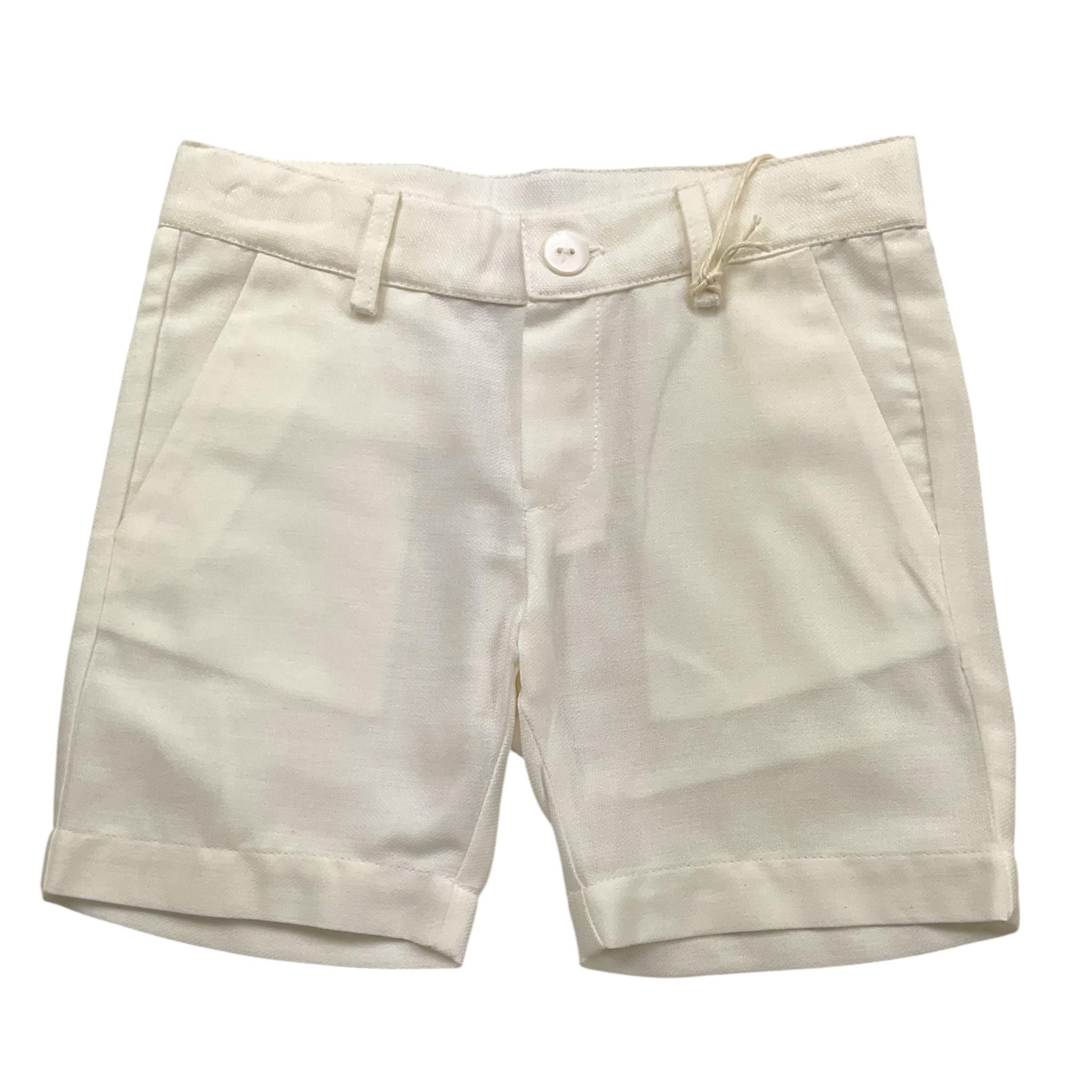 Little Bear Bermuda Tinta Unita con Girovita Regolabile per Neonato 8213 BIANCO LITTLE BEAR 