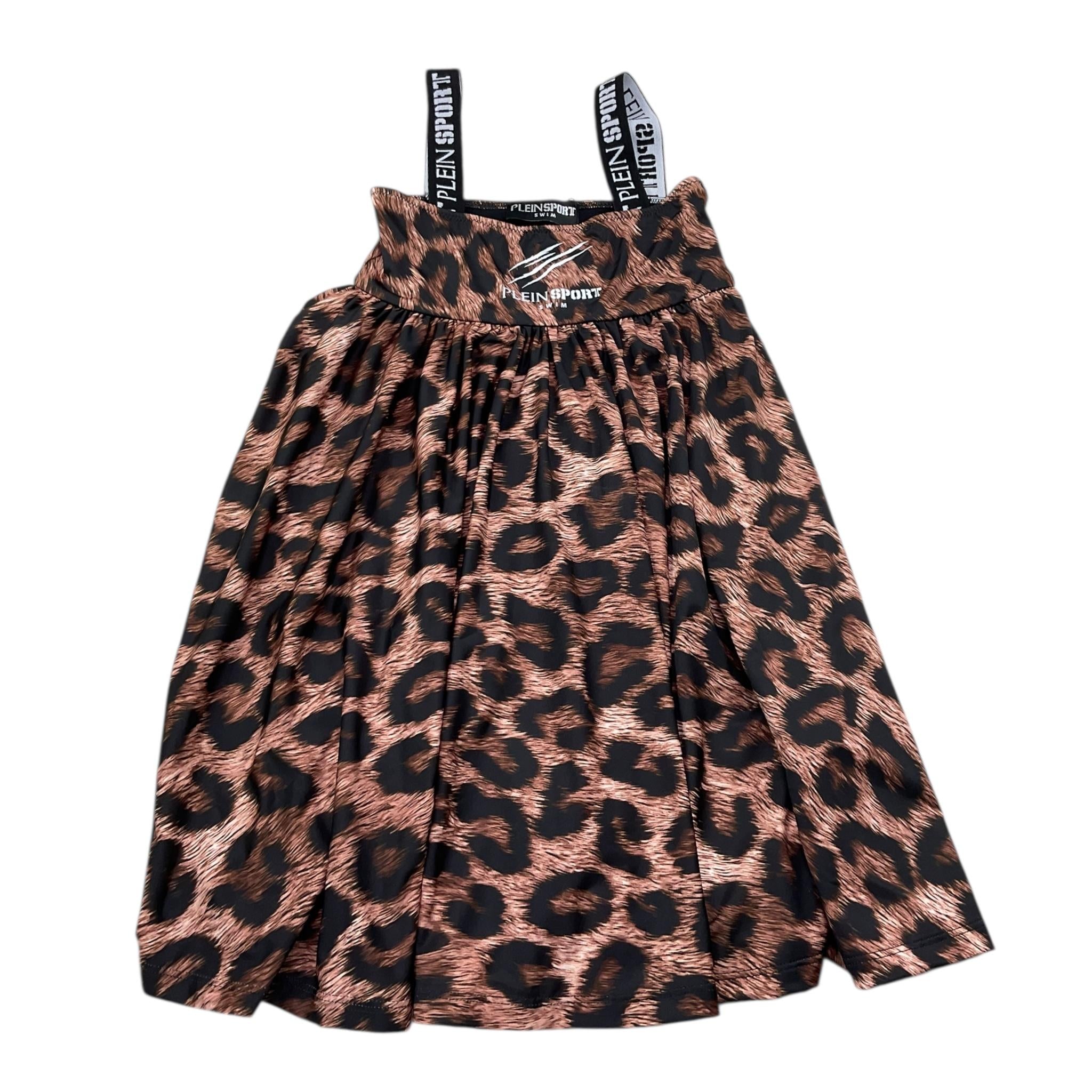 Plein Sport Swim Abito Fantasia Maculata con Logo per Bambina PS25KGCU05 MARRONE PLEIN SPORT SWIM 