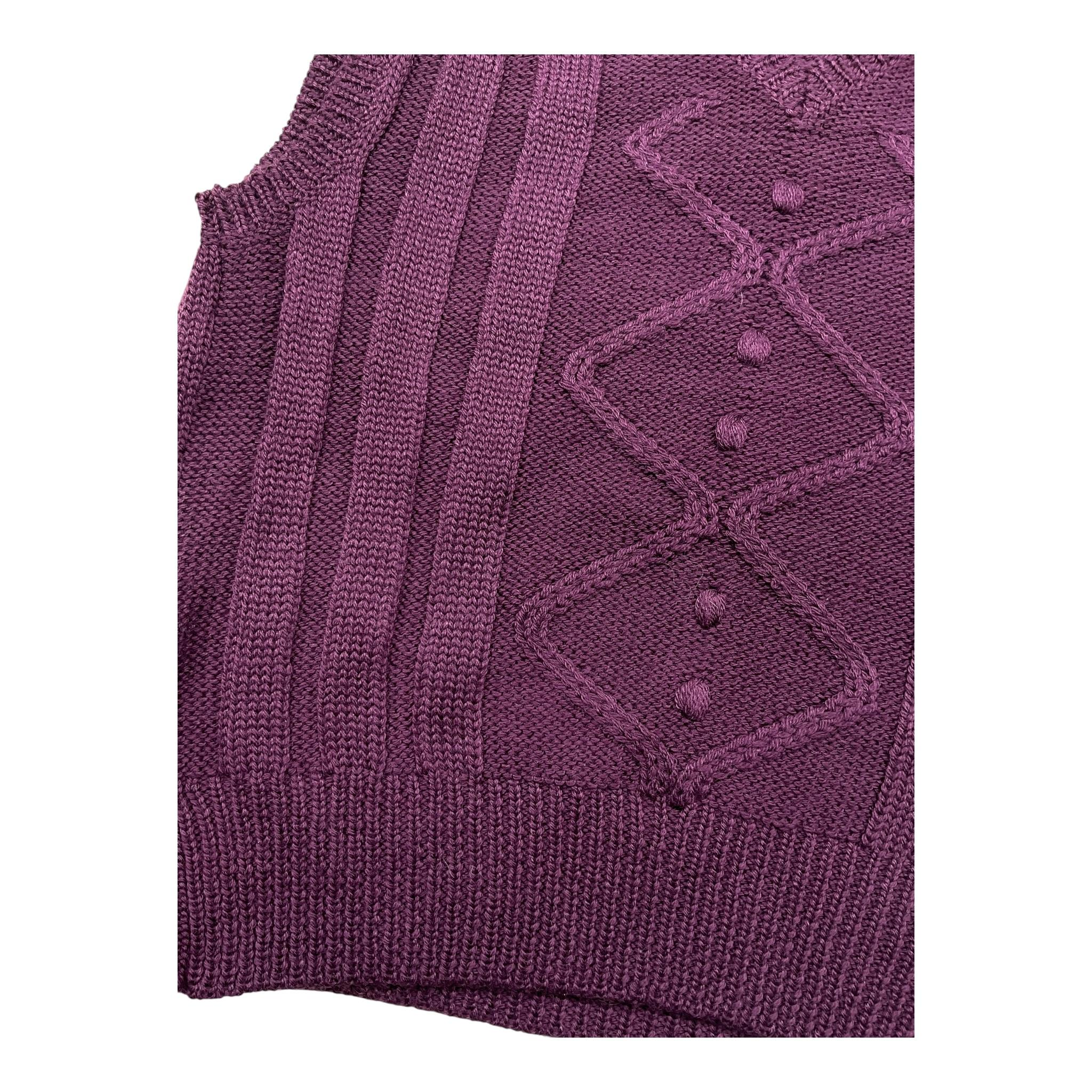 LA STUPENDERIA gilet tinta unita in maglia Viola per Bambina WJGL42 VIOLA LA STUPENDERIA 