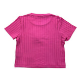 Hinnominate T-Shirt Girocollo Tinta Unita Con Logo Fuxia Per Bambina