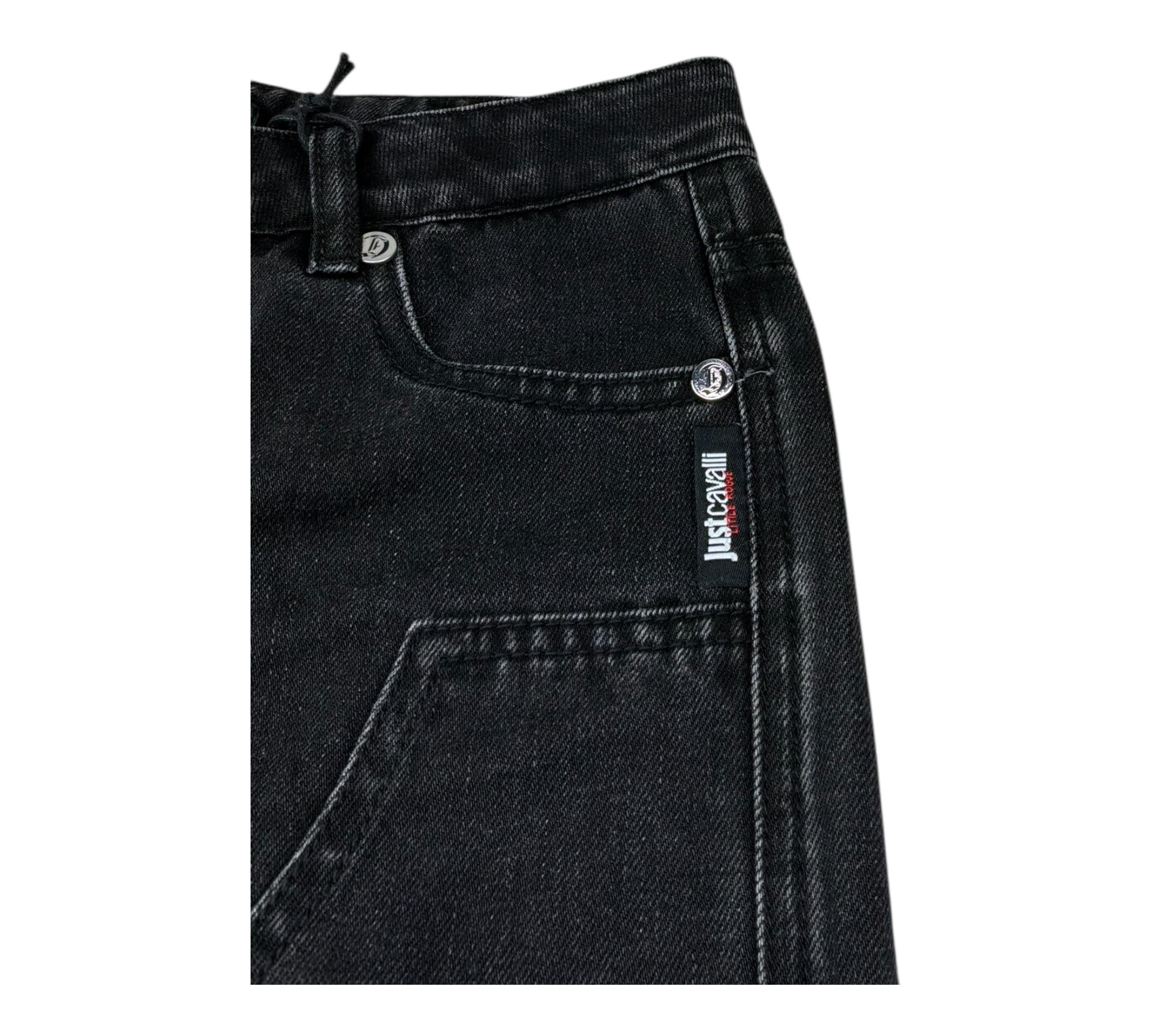 Just Cavalli Jeans Tinta Unita con Girovita Regolabile per Bambino JBP26038JE NERO JUST CAVALLI 