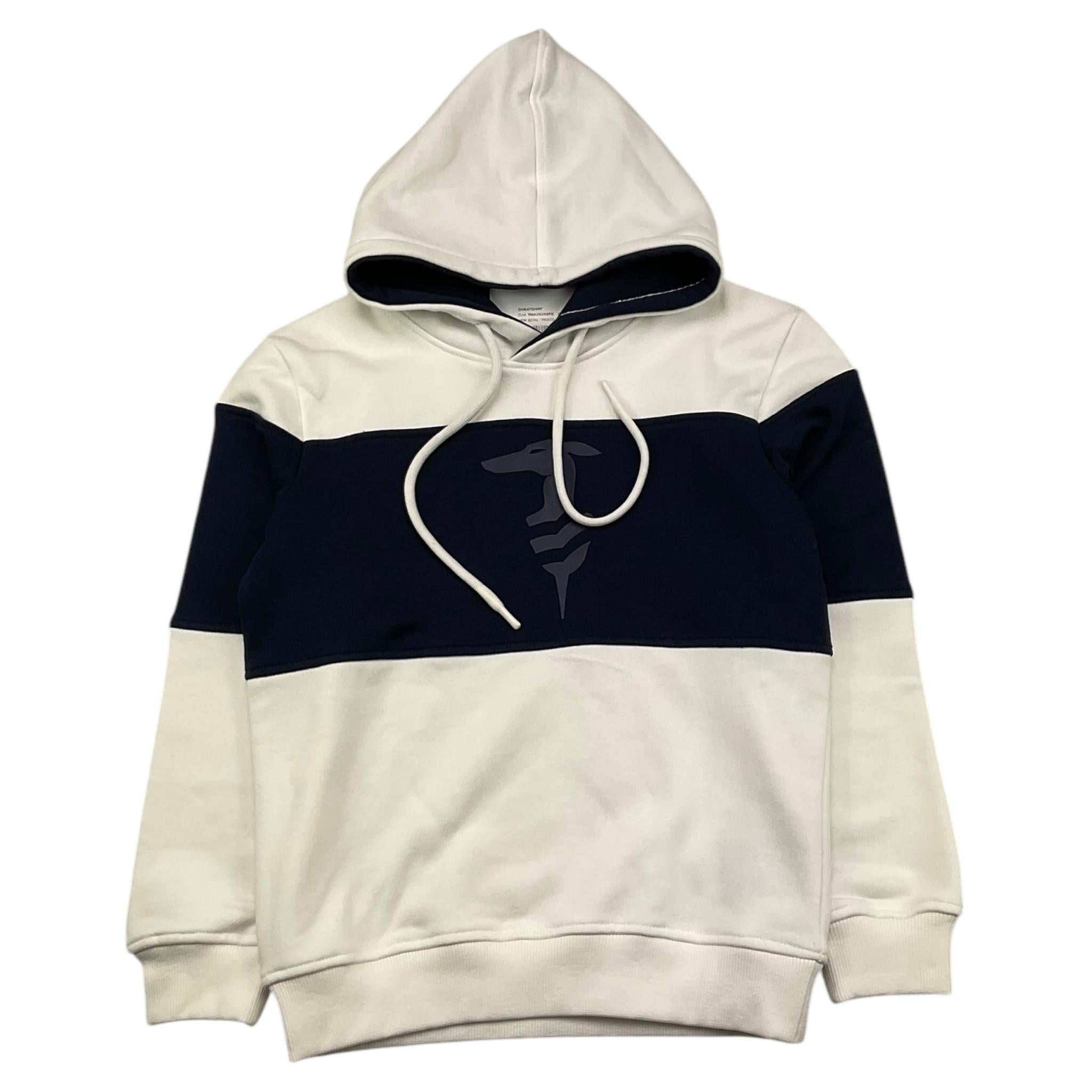 TRUSSARDI felpa chiusa con cappuccio bicolore Bianco/blu per Bambino TBA25056FE BIANCO/BLU TRUSSARDI 