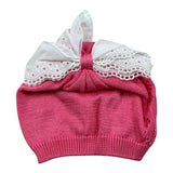 Marlu' Cappello Tinta Unita con Ricami per Neonata EP1371 ROSA MARLU' 