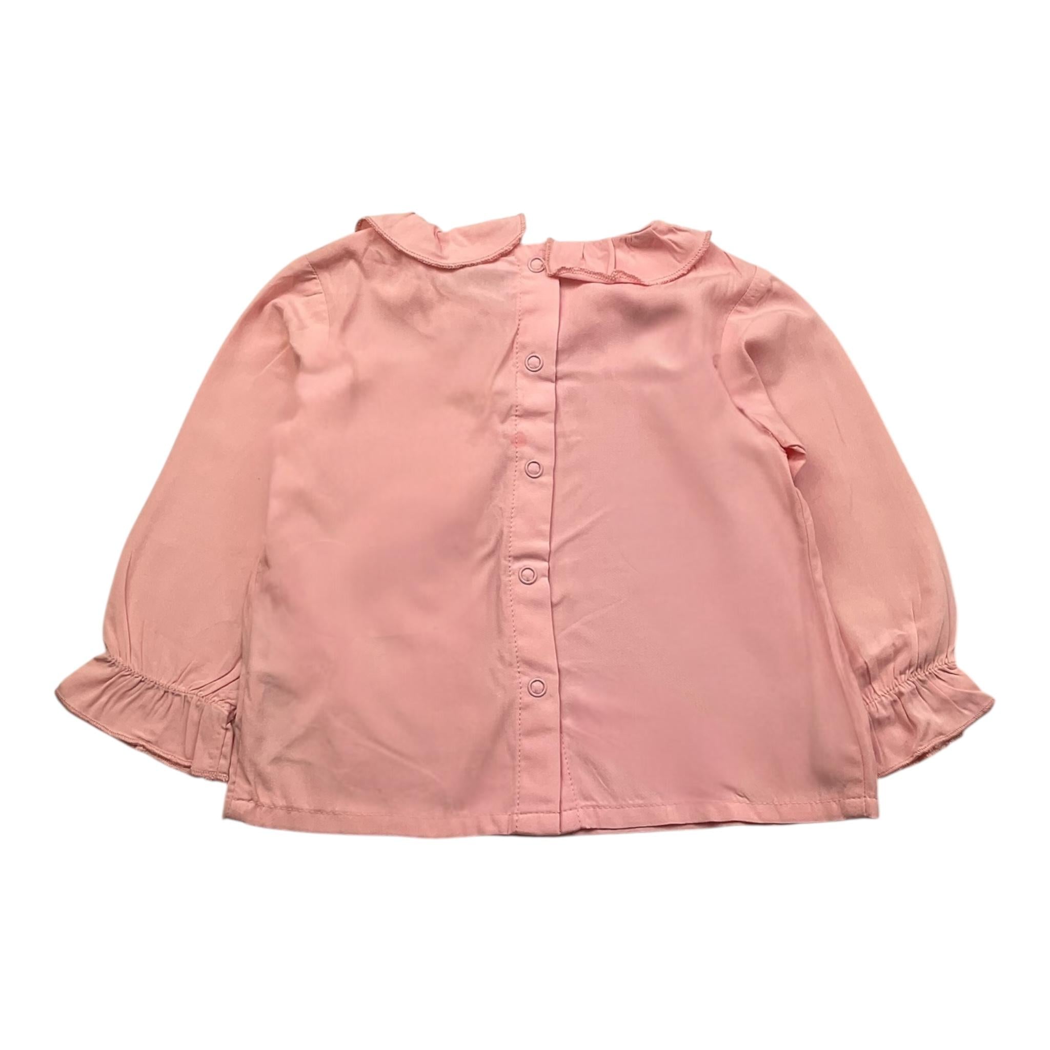 Y-CLU camicia tinta unita con colletto Rosa per Neonata YN20760 ROSA Y-CLU 