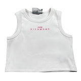 John Richmond Canotta Modello Crop Tinta Unita con Stampa per Bambina RGP26172CN BIANCO JOHN RICHMOND 