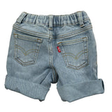 Levi'S Bermuda In Denim Tinta Unita con Elastico In Vita per Neonato 6EL347 AZZURRO LEVI'S 