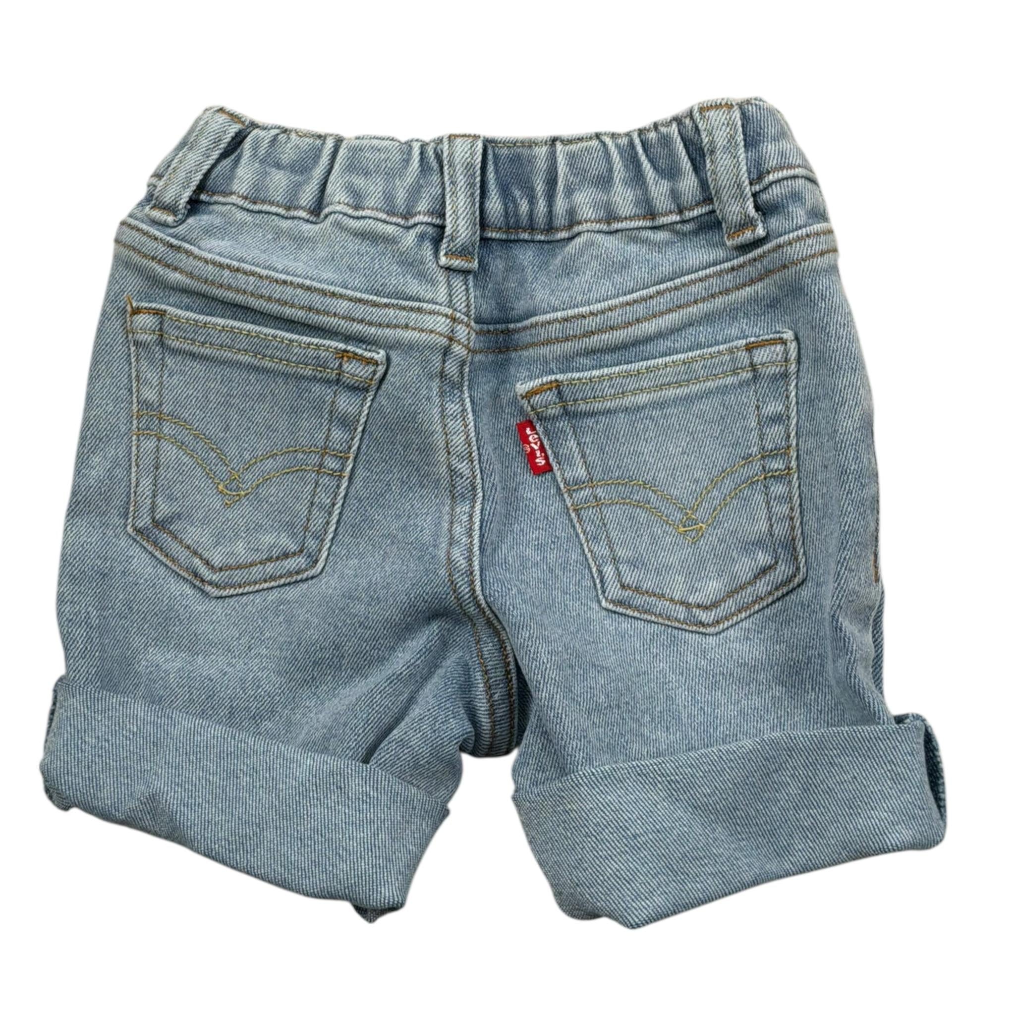 Levi'S Bermuda In Denim Tinta Unita con Elastico In Vita per Neonato 6EL347 AZZURRO LEVI'S 