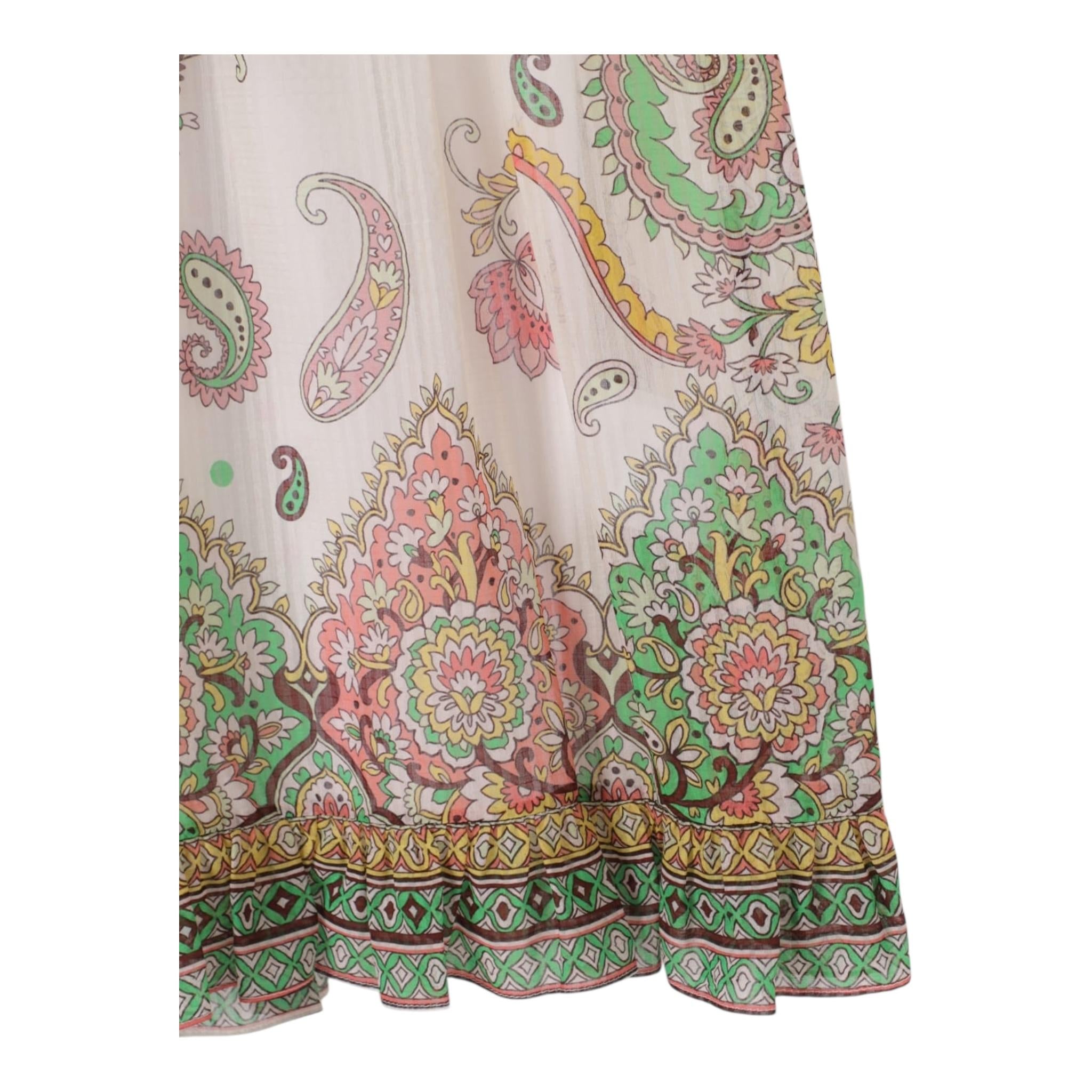 Etro Gonna Tinta Unita con Fantasia per Bambina GW7A64 PANNA ETRO 