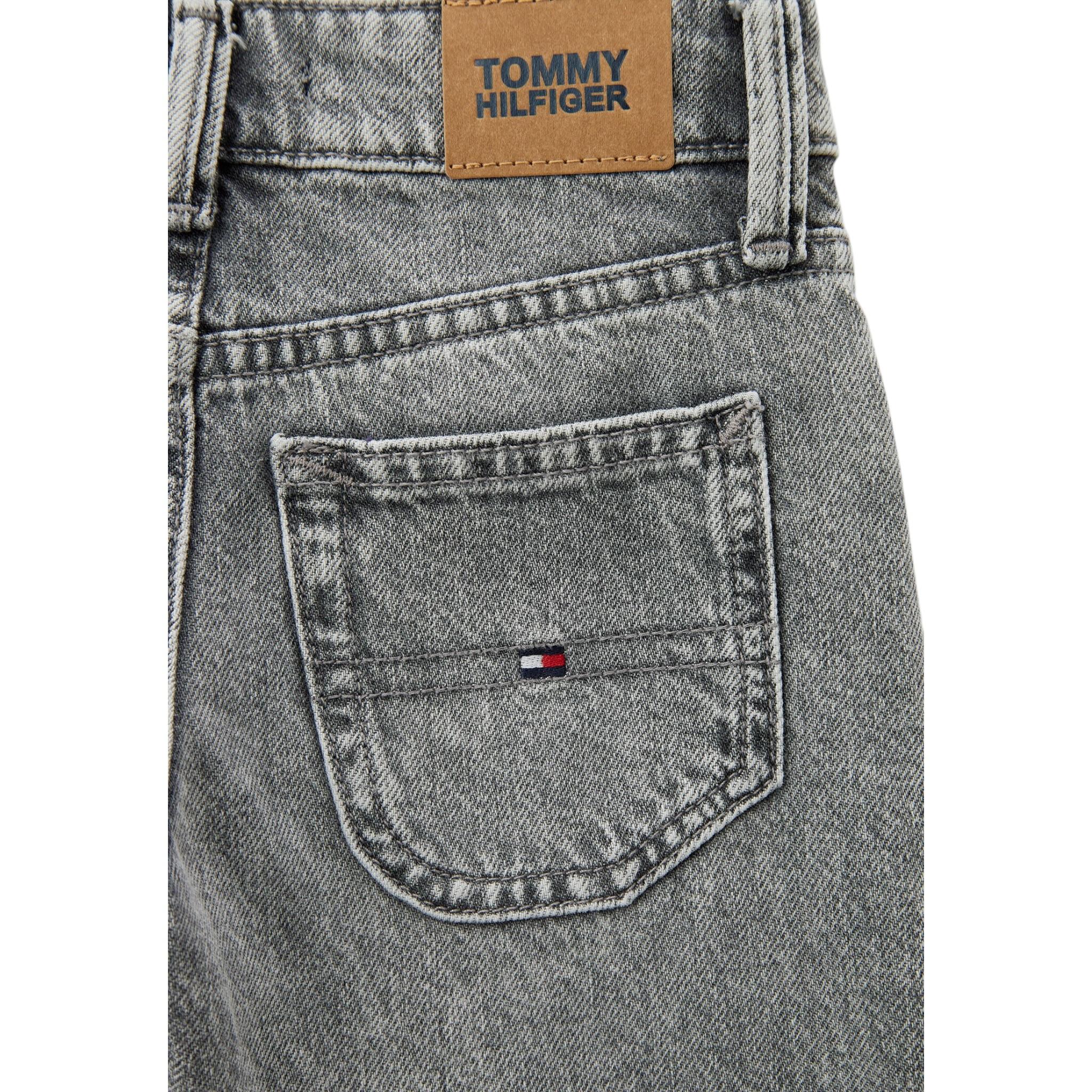 Tommy Hilfiger Jeans Tinta Unita con Girovita Regolabile per Bambino KB0KB09331 GRIGIO TOMMY HILFIGER 
