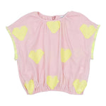 camicia mezza manica tinta unita con ricami BS10WB070 ROSA PICCOLA LUDO 