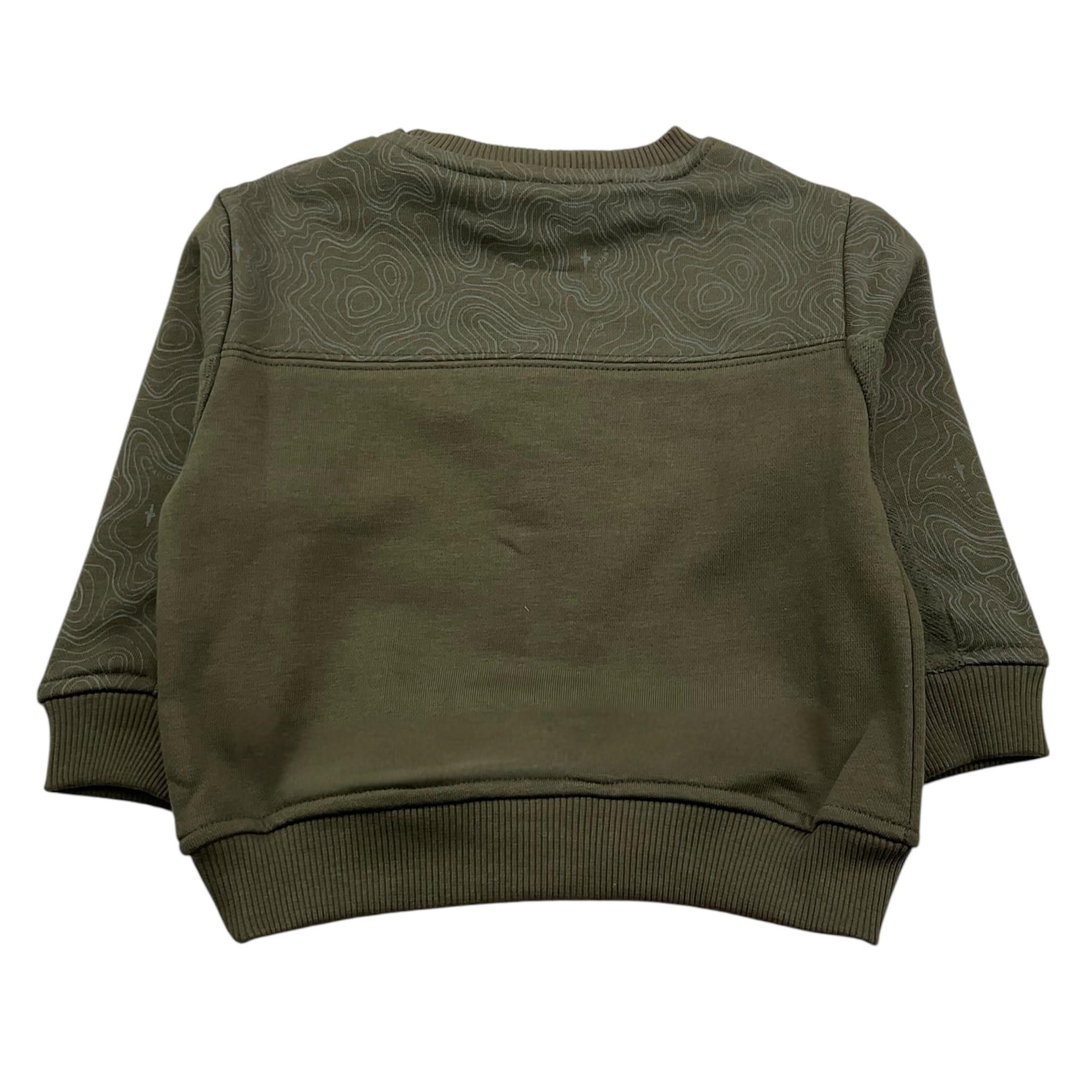 CESARE PACIOTTI felpa chiusa girocollo tinta unita con stampa Verde per Neonato MFP5354BXX VERDE CESARE PACIOTTI 