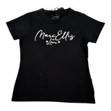 Marc Ellis T-Shirt Girocollo Tinta Unita con Stampa per Bambina JMJTS16481 NERO MARC ELLIS 