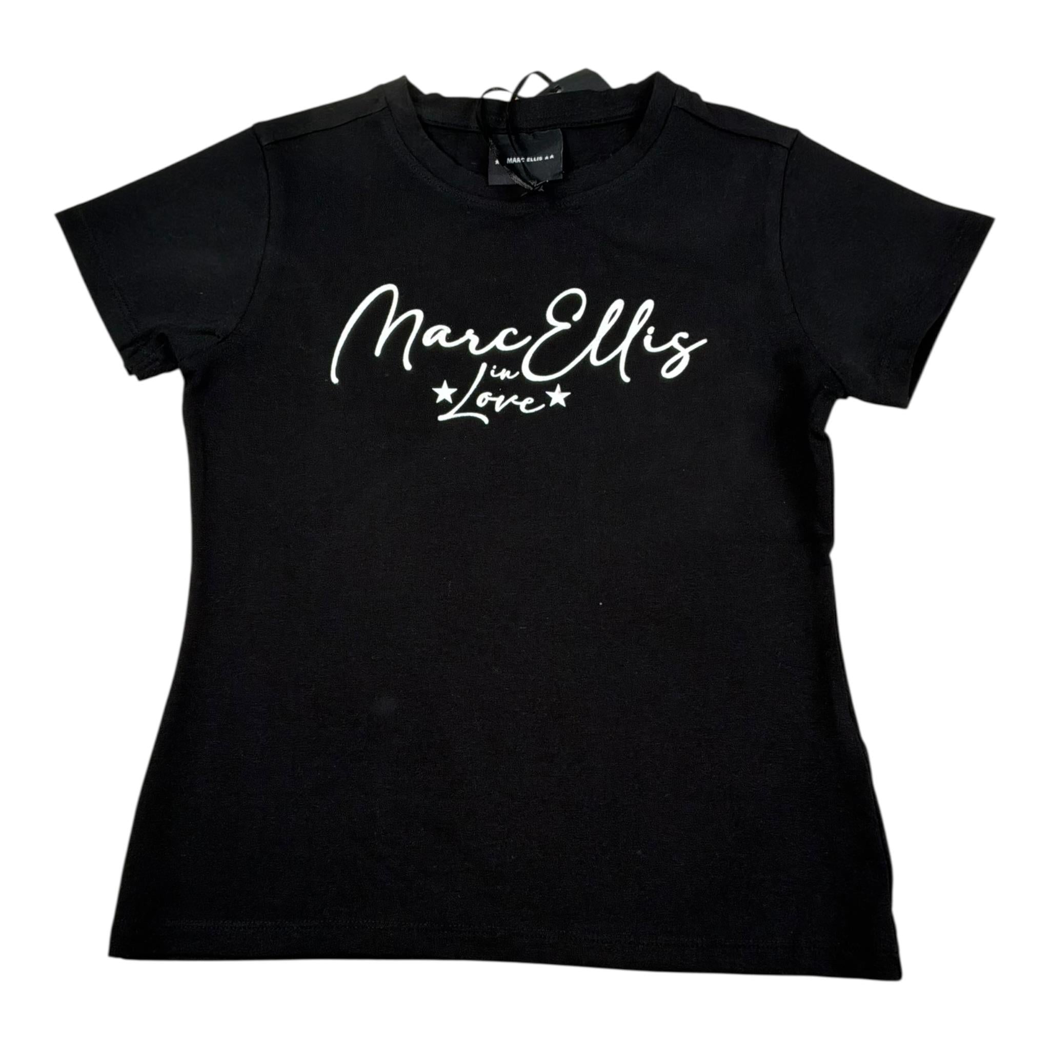 Marc Ellis T-Shirt Girocollo Tinta Unita con Stampa per Bambina JMJTS16481 NERO MARC ELLIS 