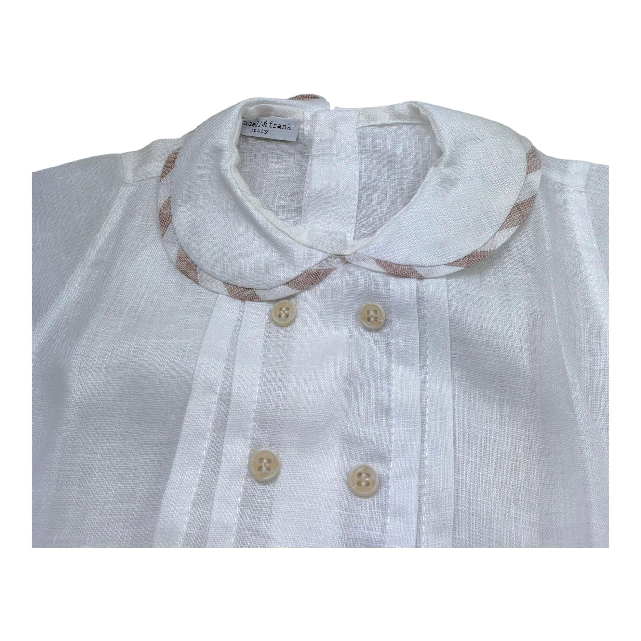 Manuel & Frank Camicia Mezza Manica Tinta Unita Modello Body per Neonato MF3407I BIANCO MANUEL & FRANK 