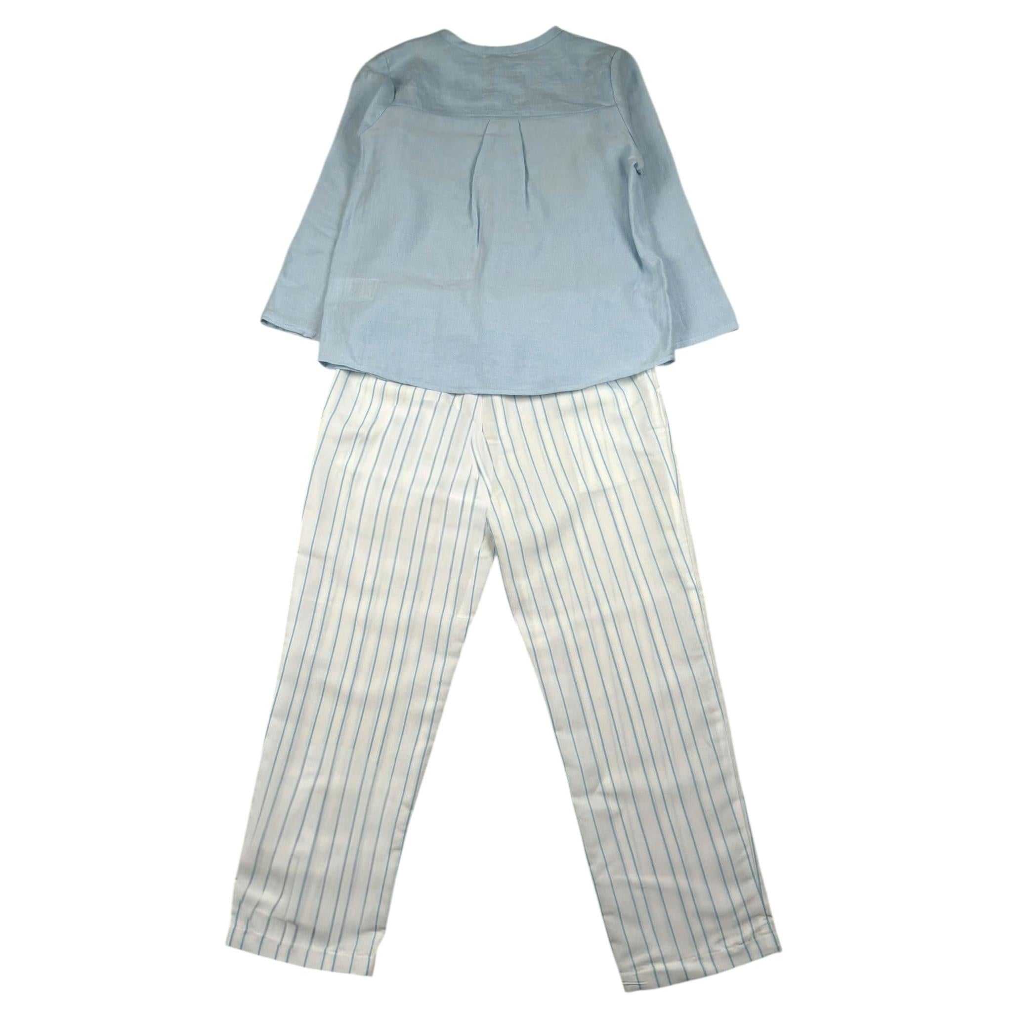 Barcellino Completo 2 Pezzi Camicia-Pantalone Bicolore per Bambino 120813 BIANCO/AZZURRO BARCELLINO 