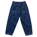 Il Gufo Jeans Tinta Unita Con Elastico In Vita Blu Per Neonata