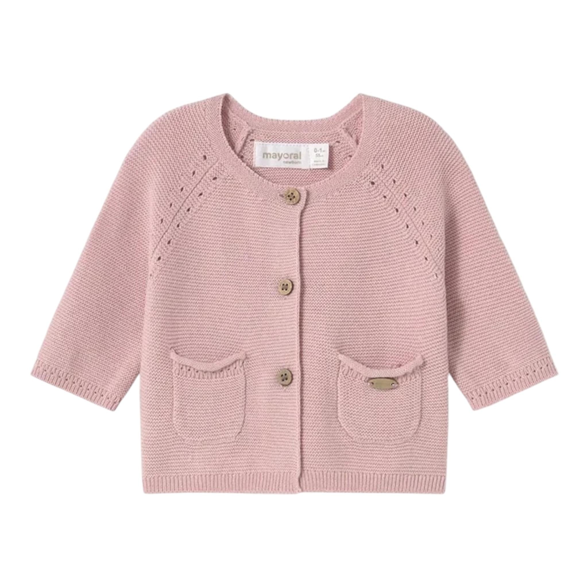 Mayoral Cardigan Tinta Unita Traforato per Neonata 1307 ROSA MAYORAL 