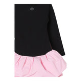 TWINSET abito manica lunga tinta unita con gonna in contrasto Nero per Neonata 242GJ2052XN NERO TWINSET 