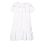 Monnalisa Abito Cerimonia Tinta Unita Mezza Manica per Bambina 719906 BIANCO MONNALISA 