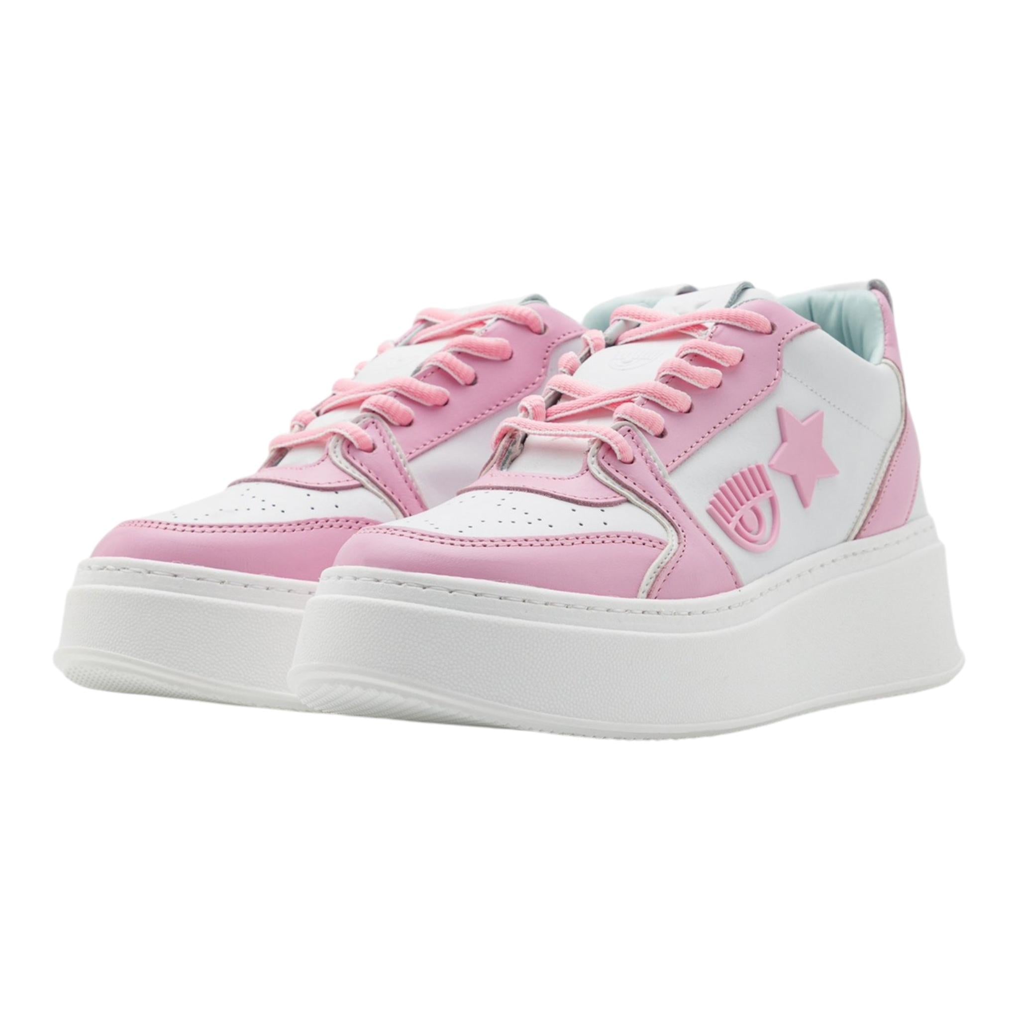 Chiara Ferragni Sneakers Bicolore Con Lacci E Logo Bianco/Rosa Per Bambina CFB250 BIANCO/ROSA CHIARA FERRAGNI 