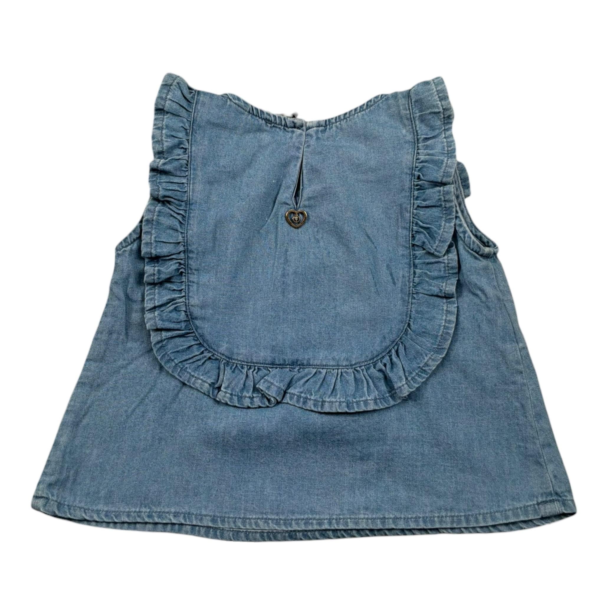 Please Camicia Giromanica Tinta Unita per Neonata CC82010G71 AZZURRO PLEASE 