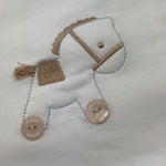 Ninnaoh Coperta Tinta Unita con Stampa per Neonato E25COP201 BIANCO NINNAOH 