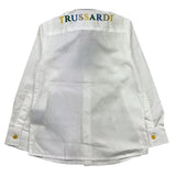 Trussardi Camicia Manica Lung Tinta Unita Con Stampa Logo Bianco Per Neonato