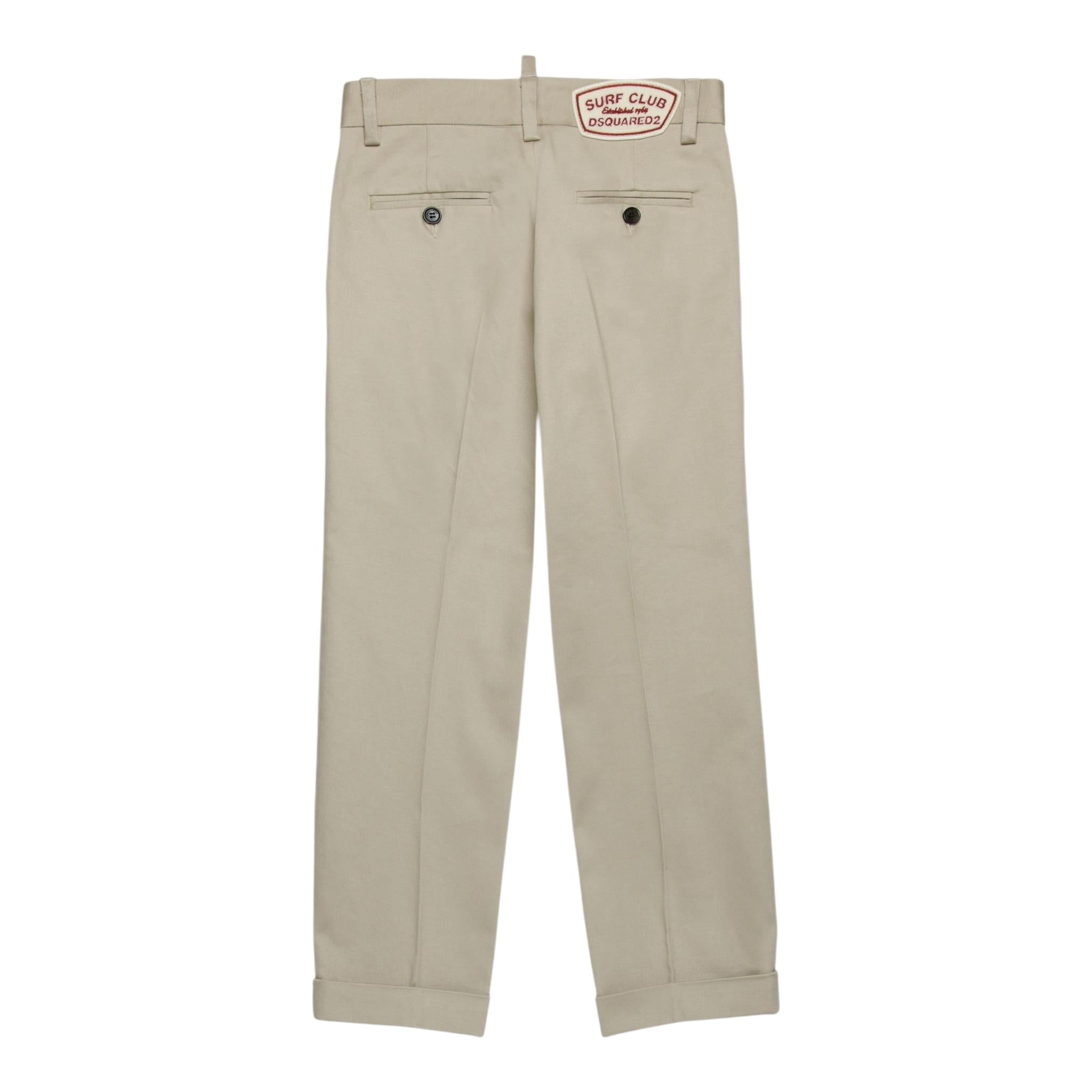 Dsquared2 Pantalone Tinta Unita con Tasche America per Bambino DQ2767 BEIGE DSQUARED2 
