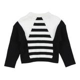 BALMAIN maglia girocollo con logo bicolore Nero/panna per Bambina 6R9A00 NERO/PANNA BALMAIN 