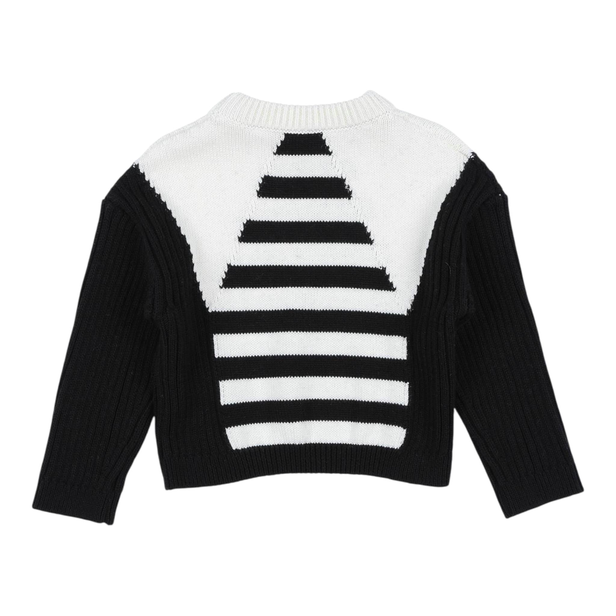 BALMAIN maglia girocollo con logo bicolore Nero/panna per Bambina 6R9A00 NERO/PANNA BALMAIN 