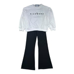 John Richmond Completo 2 Pezzi Felpa-Pantalone A Zampa per Bambina RGP26014CF BIANCO/NERO JOHN RICHMOND 