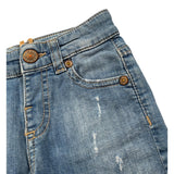 Please bermuda In Denim tinta unita con Girovita Regolabile Azzurro per Neonata RE10F44B13 AZZURRO PLEASE 