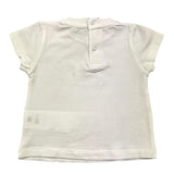 Le Bebe' T-Shirt Girocollo Tinta Unita con Stampa In Contrasto Bianco per Neonata