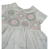 Marlu' Abito Mezza Manica Tinta Unita con Ricami per Neonata EP1900 PANNA MARLU' 