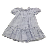 La Stupenderia Abito Mezza Manica Tinta Unita con Fantasia A Righe per Bambina TJAB76 BIANCO LA STUPENDERIA 