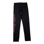 DISCLAIMER leggins tinta unita con stampa logo Nero per Bambina 24IDK58314 NERO DISCLAIMER 