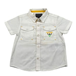 Guess Camicia Mezza Manica Tinta Unita per Neonato N1GH09W7RY0 PANNA GUESS 