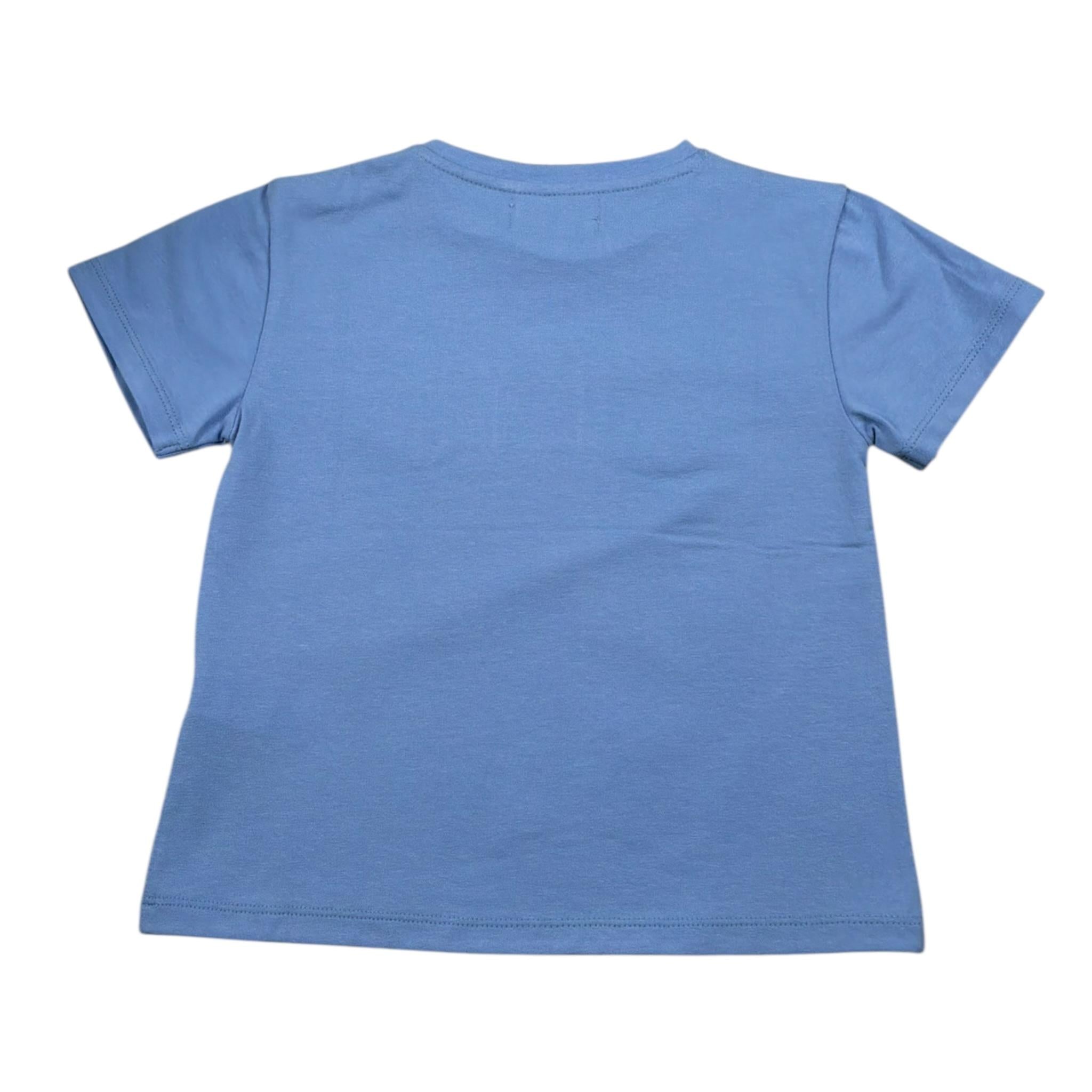 Malvi & Co T-Shirt tinta unita con Stampa Azzurro per Bambino S25B206CAJJJ AZZURRO MALVI & CO 