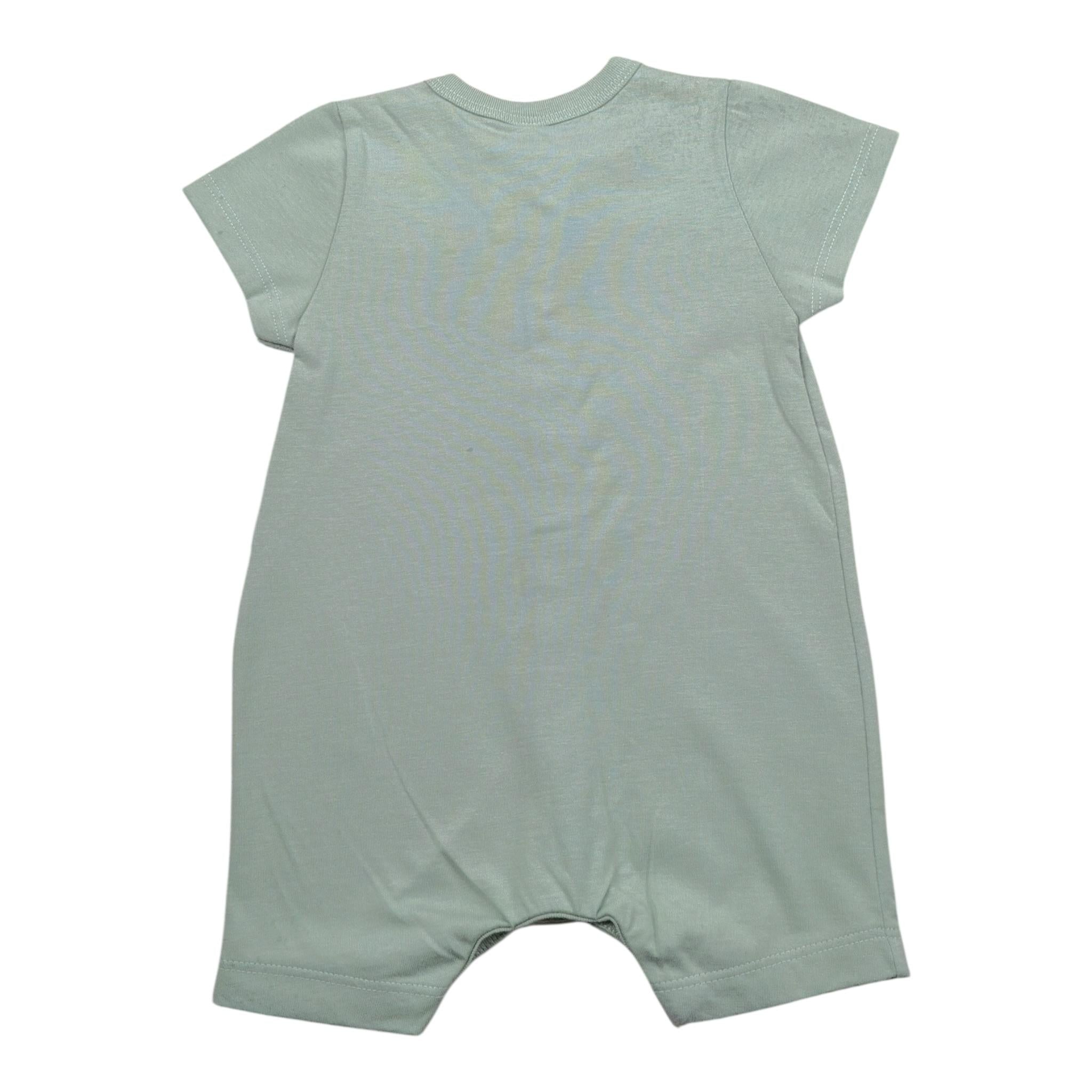 Petit Bateau Pagliaccetto Mezza Manica tinta unita Verde per Neonato A0A8X VERDE PETIT BATEAU 