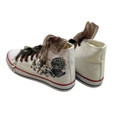 Quickas Sneakers Bicolore con Lacci e Applicazioni Bianco/Nero per Bambina