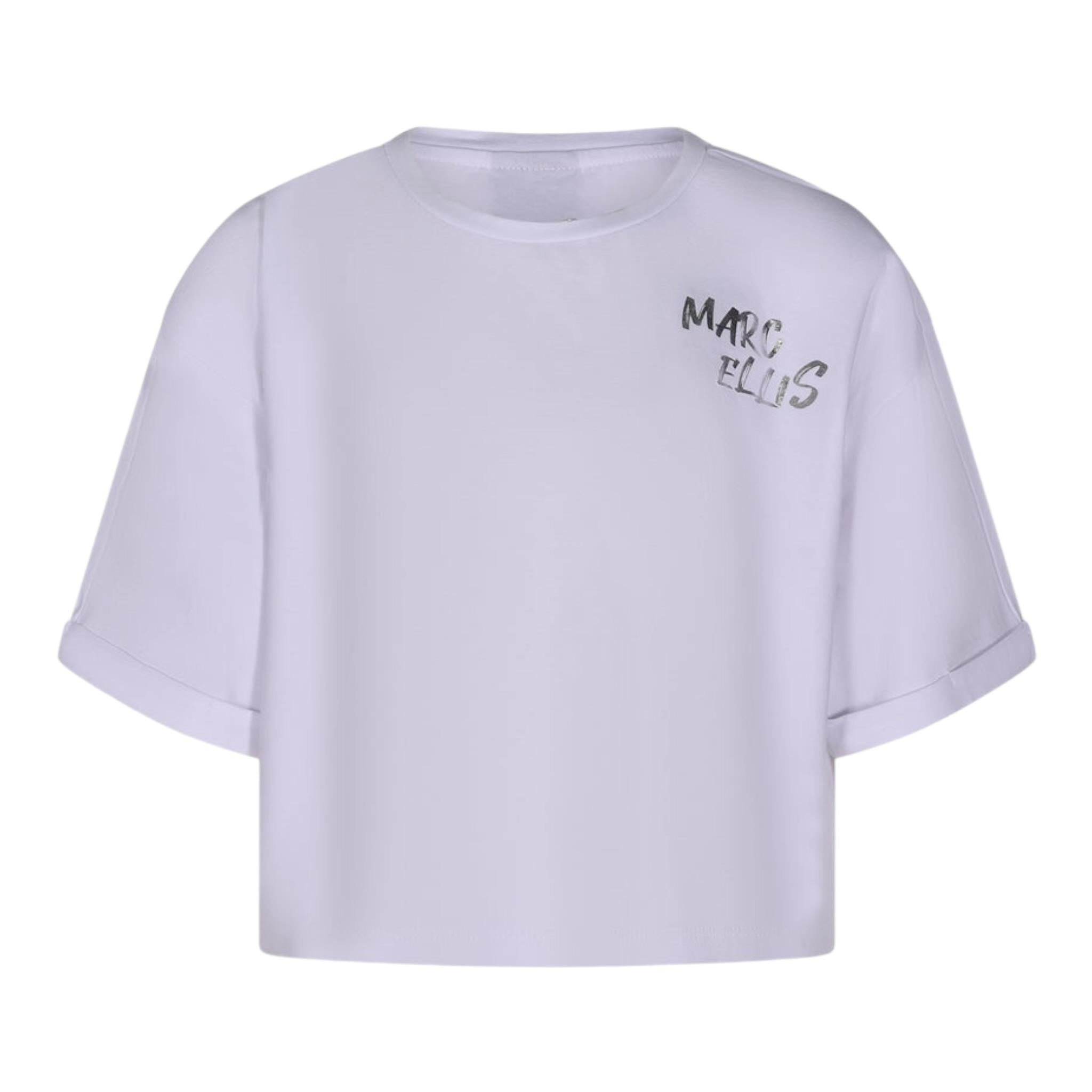 Marc Ellis T-Shirt Girocollo tinta unita con Stampa Bianco per Bambina JMJTS01228 BIANCO MARC ELLIS 